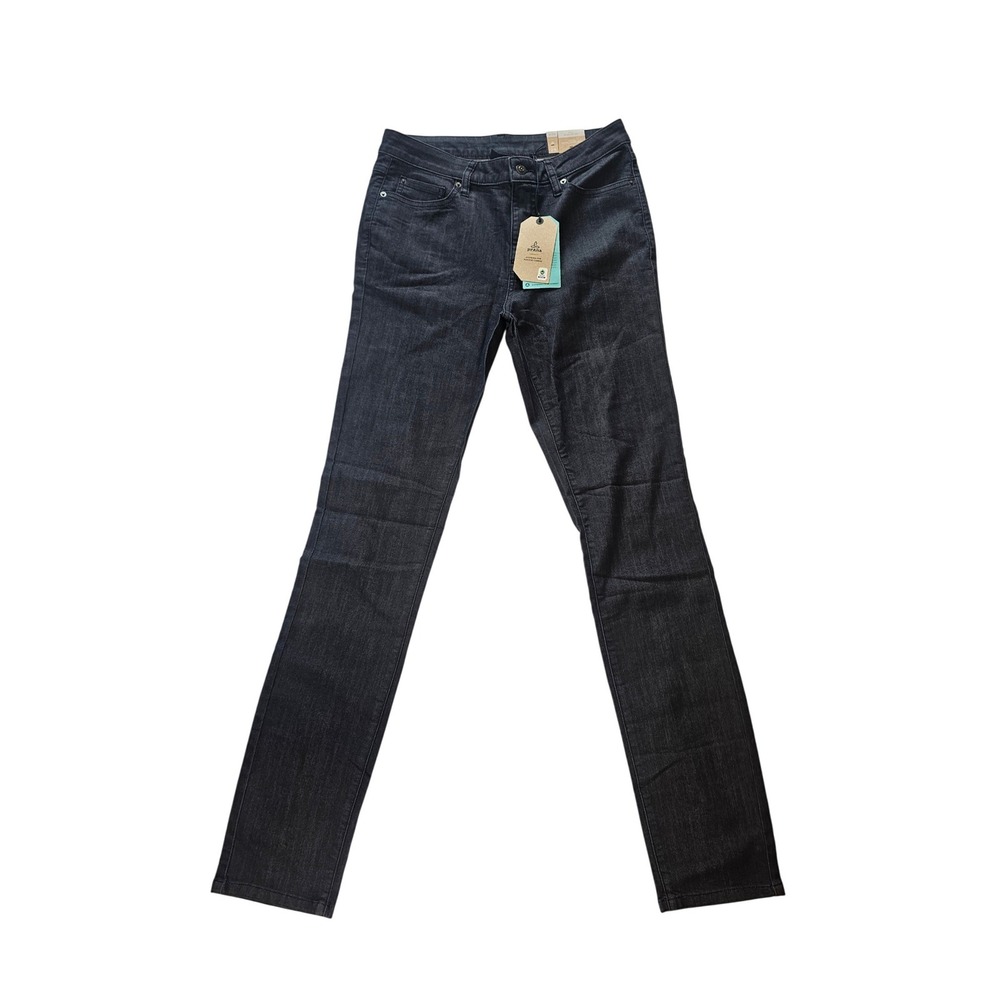 Prana Kara Jeans Women 8 Tall Black High Rise Slim Straight Stretch